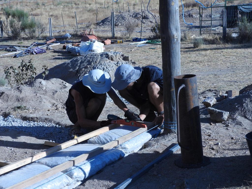 Straw bale timber support