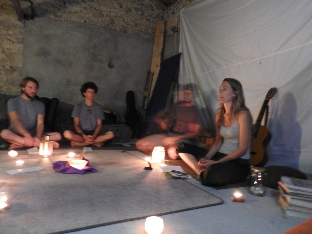 Singing circle in the chillout room