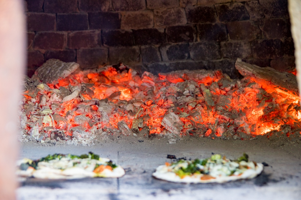 Pizza in the stone oven