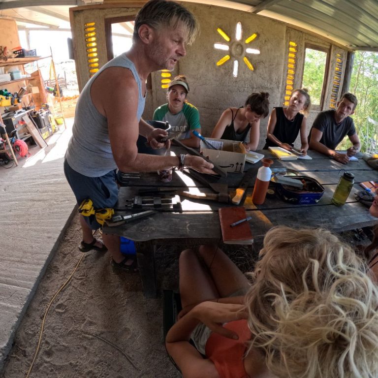 Natural Building - Sharpening the tools