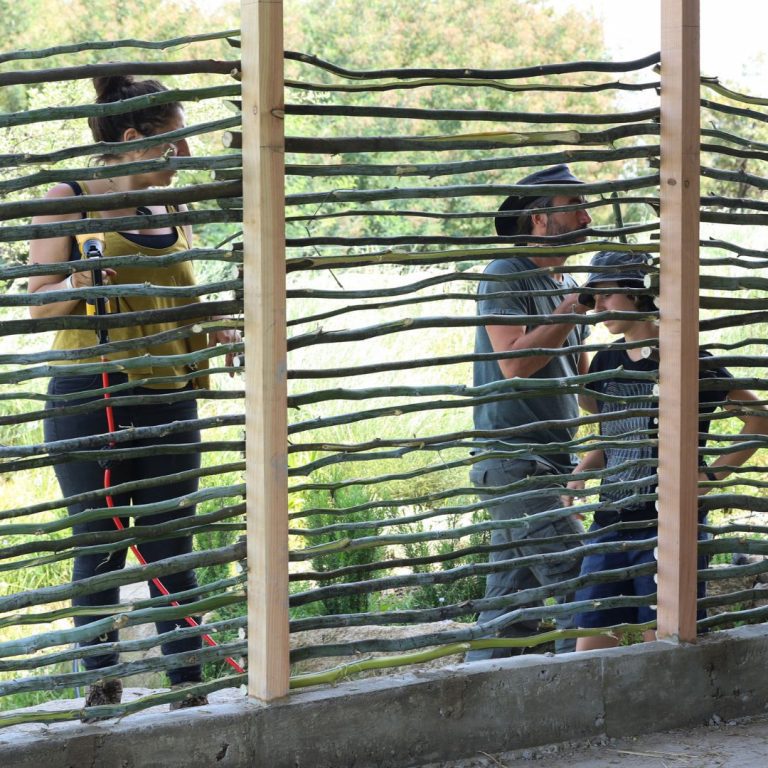 Natural Building - Wattle and Daub in the yoga room