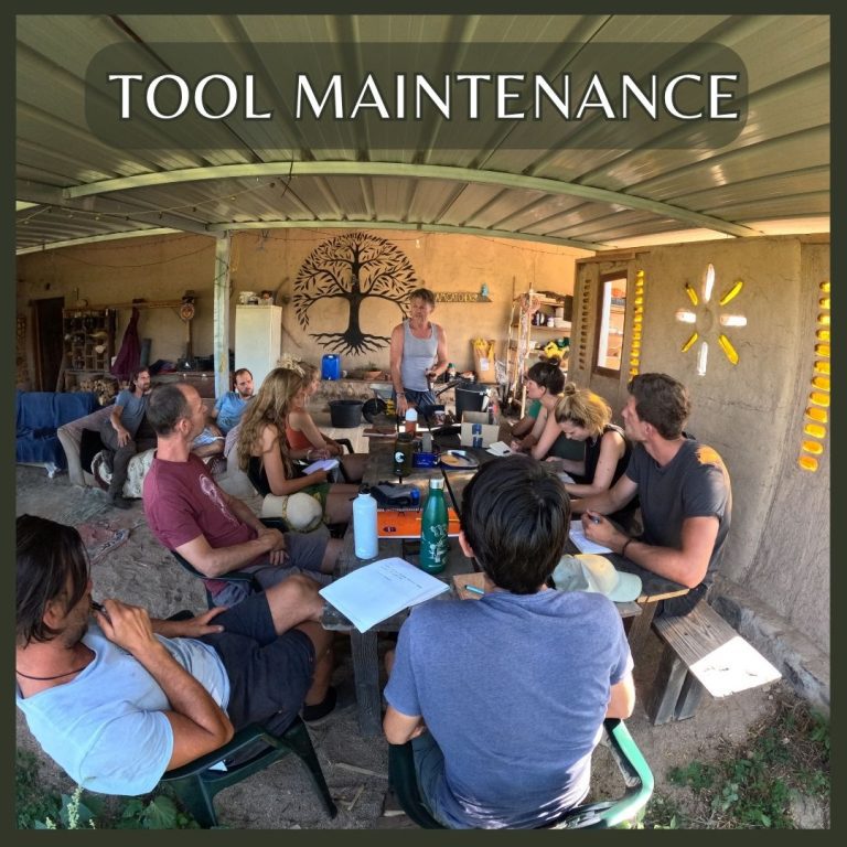 We'll walk you through every tool you'll use on the farm and during your PDC, including how to sharpen kitchen knives and garden tools. You'll prep and sharpen the tools you'll rely on throughout the course — a small skill with a big payoff.